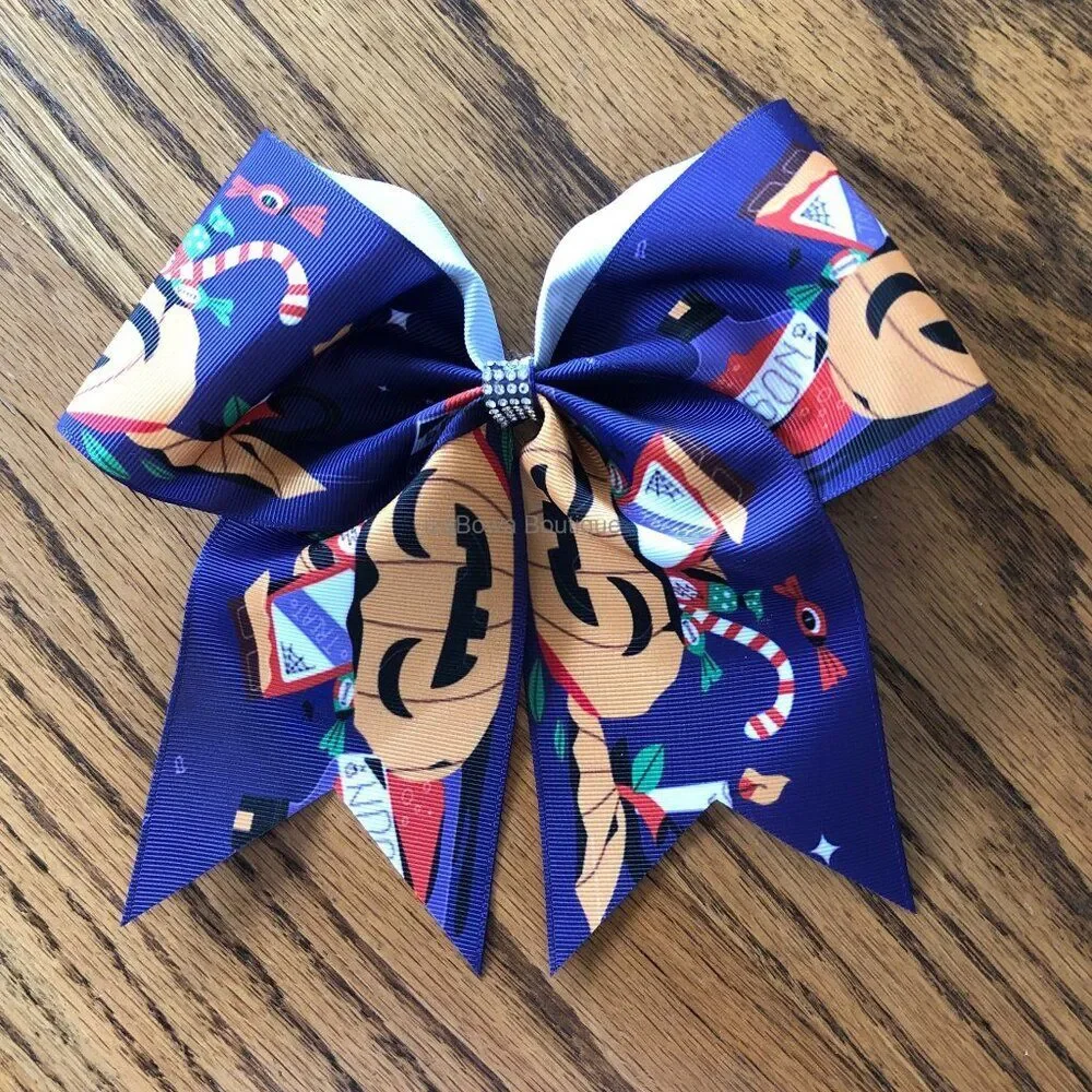 Halloween Print Cheer Bow  5B4073  Handmade Boutique